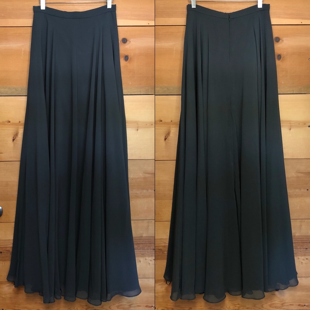 BHLDN Jenny Yoo Hampton charcoal grey gray  maxi skirt formal bridesmaid bridal